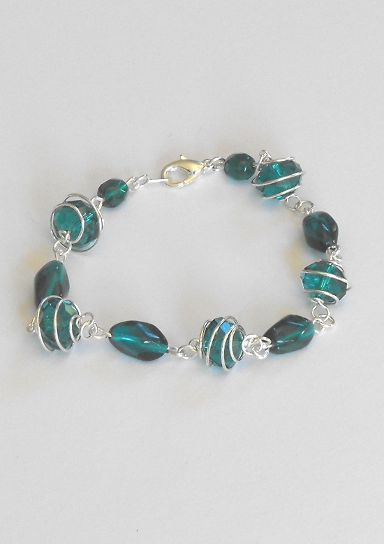 Teal Silver Swirl Bracelet Teal Silver Swirl Bracelet